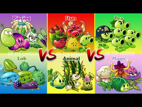 PVZ 2 Challenge - 4 Plant 6 Team - Team Pea - Animal - Lob - Magic - Piecing - Stun