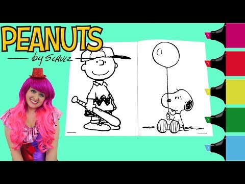 Coloring Snoopy & Charlie Brown Peanuts Coloring Book Page Colored Markers | KiMMi THE CLOWN Video