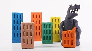 T-Rex / Godzilla Dinosaur Play Doh Cartoon || Animation Movies