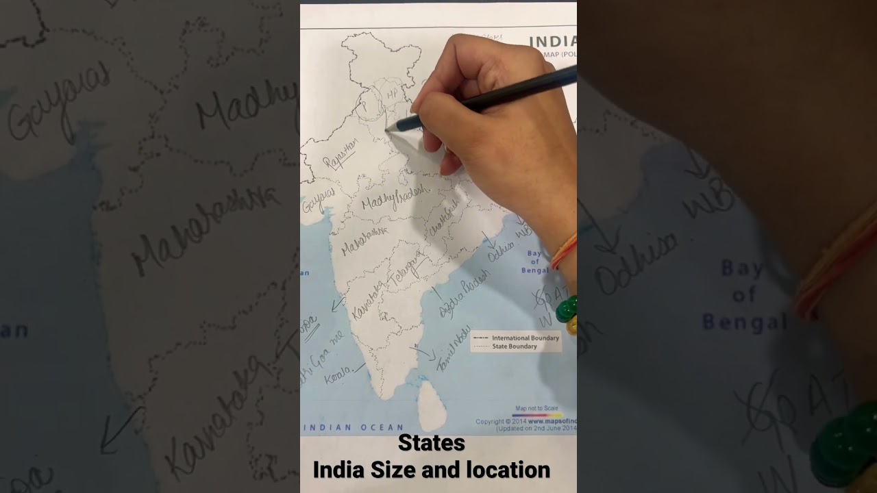 States & Union Territories India Size and location Class IX geography CBSE