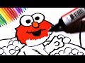 Sesame Street Coloring Pages Elmo Taking A Bubble Bath How To Draw And Color Elmo
