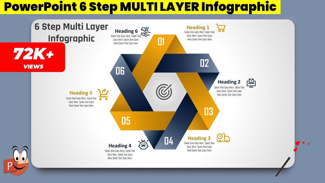 2.Graphic design | Office 365 | Free PowerPoint Templates | 6 Step Triangular Infographic