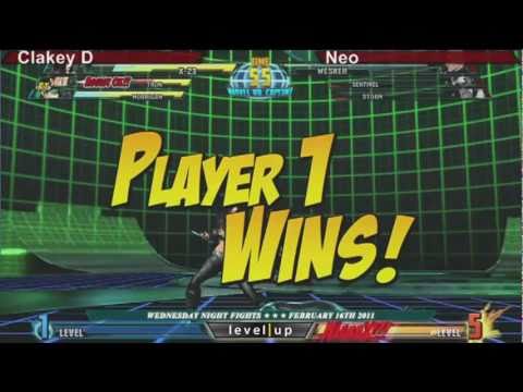 WNF MVC3 2/16/2011 Clakey D vs Neo X-23 X-Factor Level 3 OTG