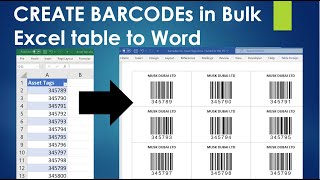 Download the video "Generate Barcodes in Bulk | Excel table to Barcodes in Word | QR Codes | How to generate Barcode"