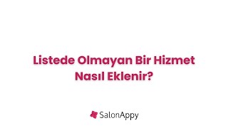 Listede Olmayan Bir Hizmet Nasıl Eklenir? - Web