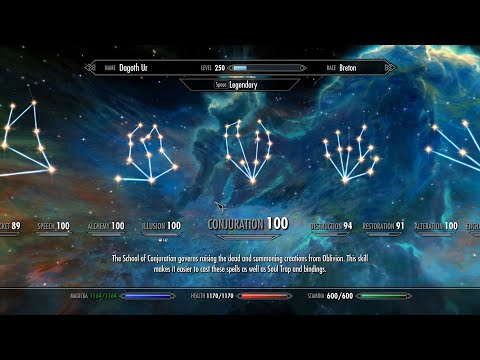 Skyrim AE Legendary Difficulty Ep 128 Level 250 Let's add up some points to the character