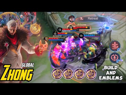 100%IMMORTAL!! Zhong  with New Build and Emblem Gamplay !! - Build Top Global Yu Zhong