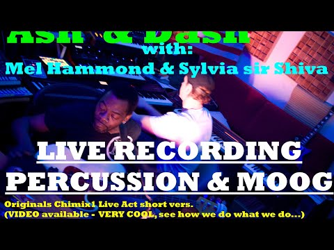 Balkanimal Live Recording Session PERCUSSION and MOOG unedited - with Mel Hammond, Sylvia Sir Shiva