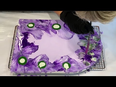 Purple and Green wow THATS DIFFERENT/ FANCY ARCHED CANVAS WOW/Best ever colour combo 