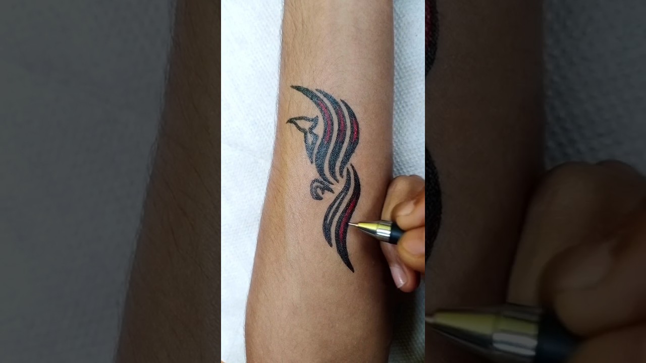 making bird tattoo design #youtubeshorts #temporarytattoo