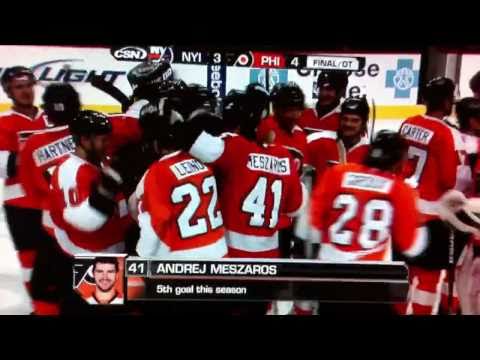Andrej Meszaros OT Goal v.s. Islanders (CSN Feed)
