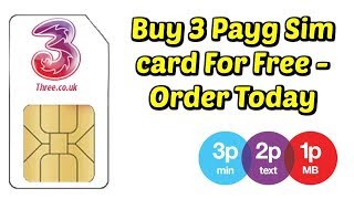 Buy 3 Payg Sim card For Free - Order Today