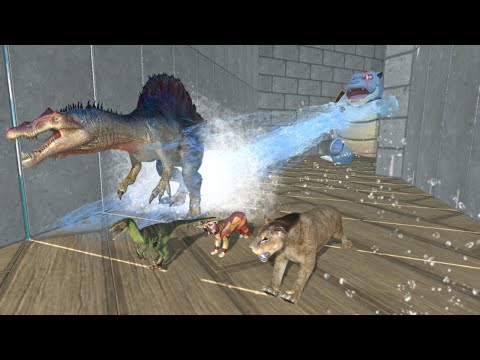 NEW WHITE TUNNEL OF DEATH - ESCAPE FROM BLASTOISE FROM POKEMON!- Animal Revolt Battle Simulator