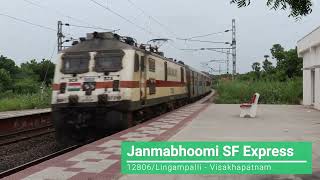 Lingampalli - Visakhapatnam #janmabhoomi_express Train || (BZAE) WAP-7 || #indianrailways