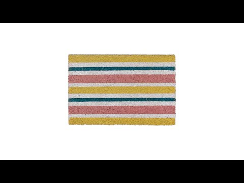 Fußmatte Kokos Streifen Rot - Weiß - Gelb - Naturfaser - Kunststoff - 60 x 2 x 40 cm