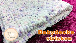 Babydecke stricken 3D Muster / Babydecke einfach stricken / Decke für Anfänger / Maschenschäfchen