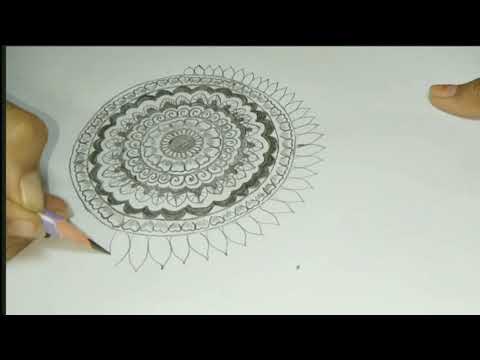 How to make pencil drawing art|Pencil flower art|Pencil sketch flower mandala art|#Art therapy
