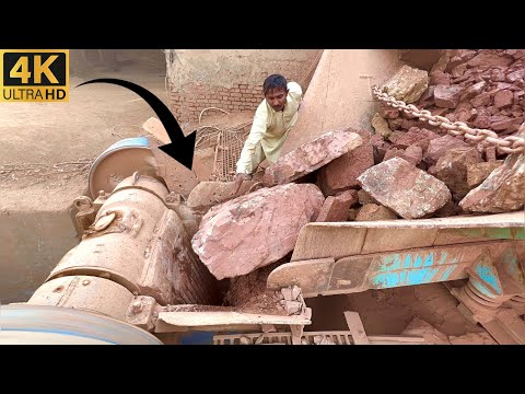 Big Rock Jaw Crusher Machine in Action | Powerful Stone Crushing ASMR Sounds