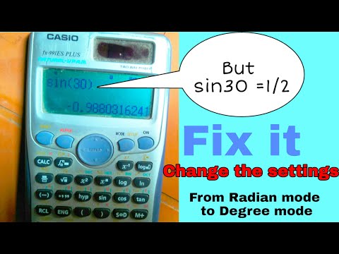 Fix scientific calculator issue. change settings from radians to degree. values of sin, cos or tan