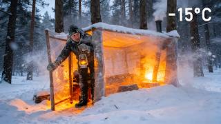 I Survived a Sub-Zero Night in a Plastic Wrap Shelter | Bushcraft Survival