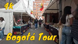 Walking in Bogotá, Usaquén Streets and Flea Market | Colombia [4K] 🚶📹🎨🎉❤️🌏 #walktripl29 #travel