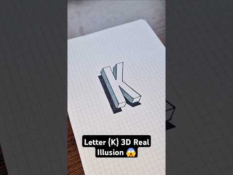 How to draw Letter (K) 3D Real Illusion #drawing #easy3d  #realistic #3ddrawing #satisfying #shorts