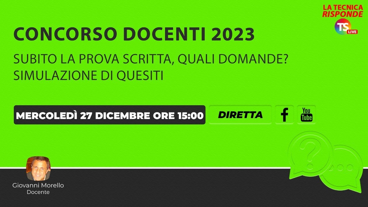 Concorso docenti 2023, subito la prova scritta, quali domande? Simulazione di quesiti