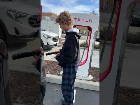 UNUSUAL New Split Tesla Supercharger Install at Valencia CA