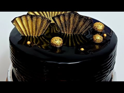 Chocolate glaze cake design for beginners