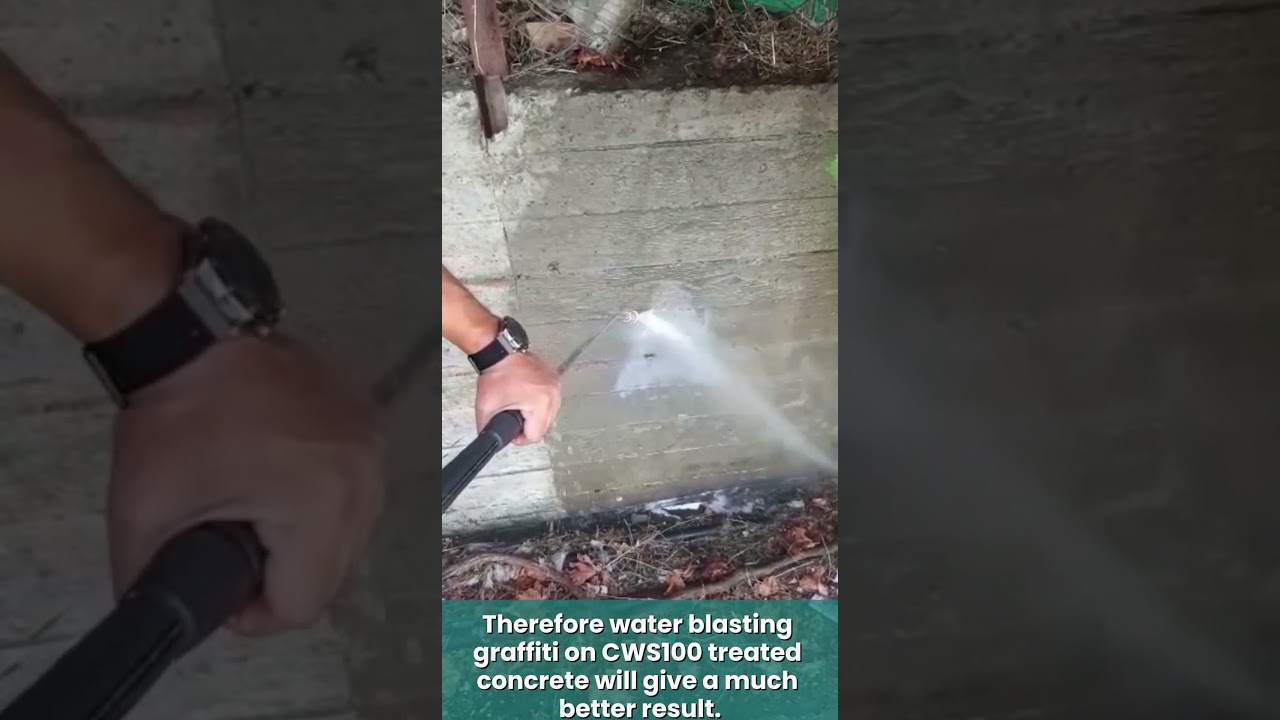 Graffiti Removal from CWS100 treated concrete
