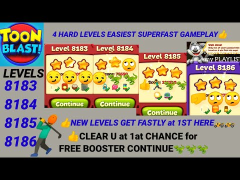 Toon Blast Levels 8183 8184 8185 8186 |Extra Easiest Clear Guide🦕✨🏃