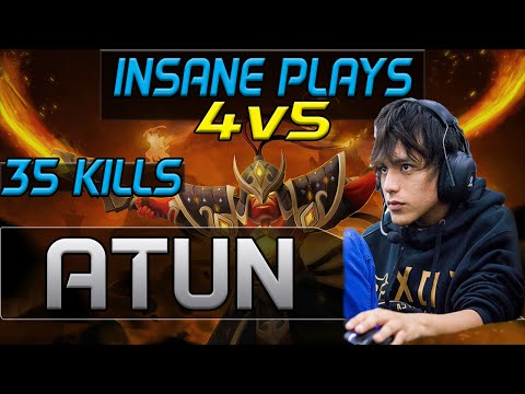 Dota 2 | Atun - Ember Spirit 35 KILLS INSANE PLAYS 4v5 | Pub Gameplay
