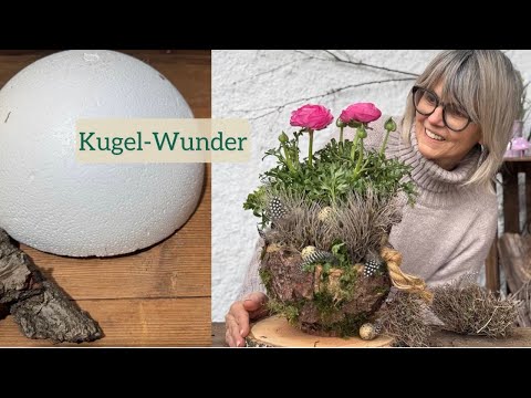 Aus einer Styroporkugel wird natürliche Deko🌸