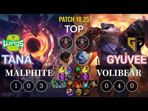 JAG TaNa Malphite vs GEN gyuvee Volibear Top - KR Patch 10.25