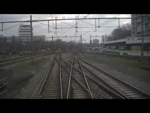 A train driver's view: Rotterdam CS - Dordrecht, VIRM, 17-Mar-2014.