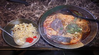 【飯動画】　薬膳ラーメン大盛＋ミニ炒飯セット　「蘭州」