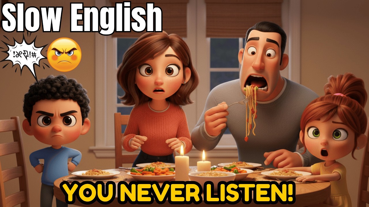 3 Words That Ruined Family Dinner | Slow English for Beginners | Telling Stories in English (A1–A2)