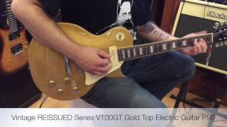 Video thumbnail for Vintage REISSUED Series V100GT Gold Top Electric Guitar w/ P90's by Morrell Music Company