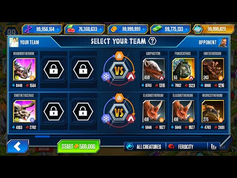 GREAT CHALLENGE MAMMOTHERIUM Vs SMITHETOCERAS | JURASSIC WORLD THE GAME