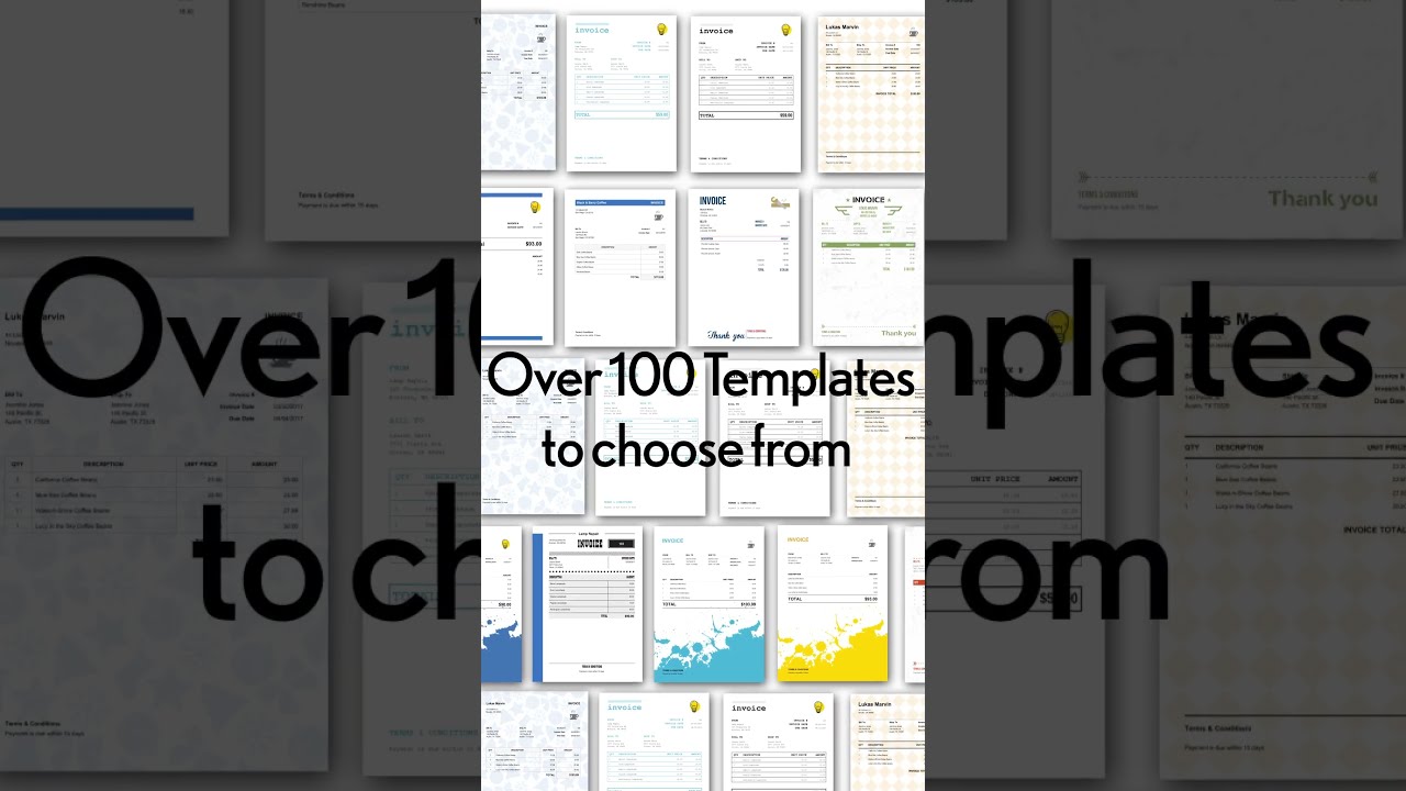 100 + Templates #customizabletemplates #invoicehome #invoicingmadeeasy