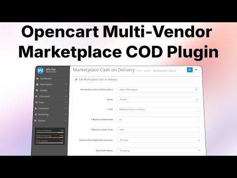 Opencart Multi-Vendor Marketplace COD Plugin