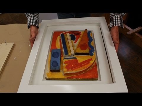 Einrahmen eines farbigen Konstruktionsgemäldes von 1958