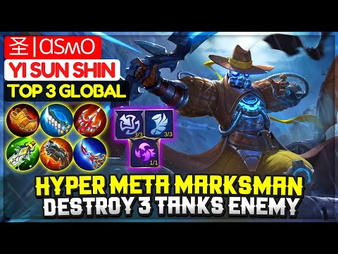 Hyper Meta Marksman Destroy 3 Tanks Enemy [ Top 3 Global Yi Sun Shin ] 圣 | ɑՏʍօ - Mobile Legends