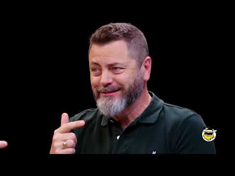 Nick Offerman Giggling/Laughing/Crying, and saying 'HABAÑERO' on Hot Ones
