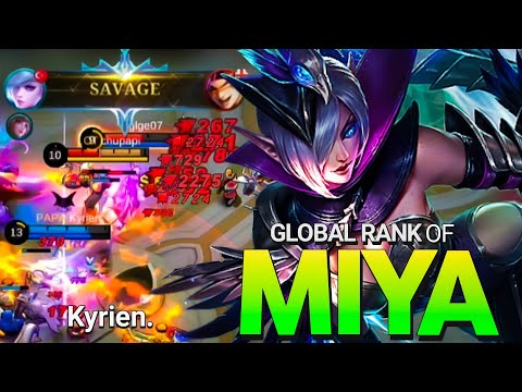 SAVAGE!! BRUTAL DAMAGE!! Miya Kyrien. Insane Burst Damage Build Global Rank of Miya - Mobile Legends