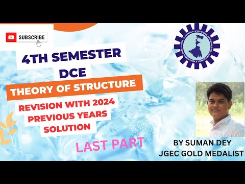 THEORY OF  STRUCTURE (CEPC 403) REVISION WITH 2024 QUESTION SOLUTION |PART 2 | WBSCTE | 4TH SEM