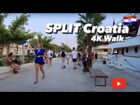 SPLIT Croatia - Summer Evening Walk |Walking Tour | 4K |30fps