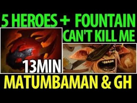 Matumbaman [Bristleback] WTF 13min Heart 5 Heroes + Fountain Can't Kill Me- Dota2 7.05