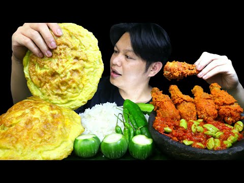 SEDERHANA!! MUKBANG TELOR DADAR JUMBO SAMBAL PETE AYAM KENTUCKY