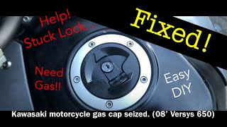 Motorcycle Gas Cap Stuck Lock, DIY Repair, Fix, Help! Don’t break your key!
